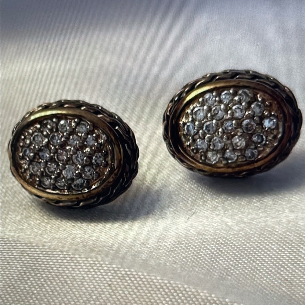 Elegant Gold and Silver Stud Earrings